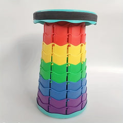 Rainbow Folding Stool Portable Telescopic Stool for Camping Fishing