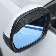 2pcs Thickened Carbon Fiber Texture Rain Eyebrow for Car Rearview Mirror