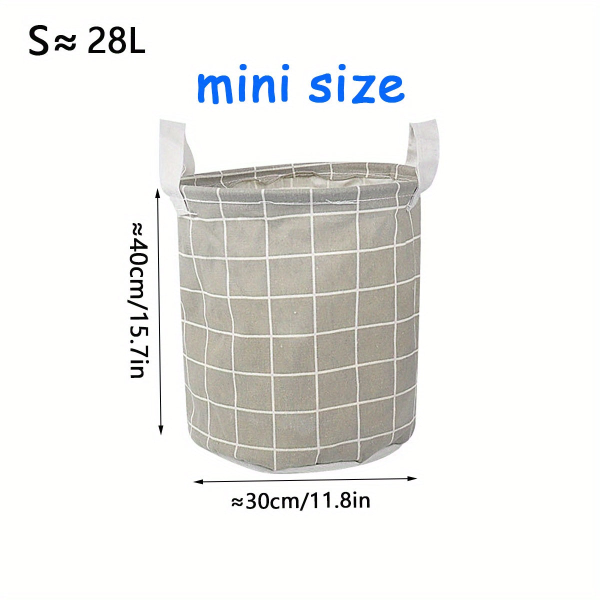 Fabric Cotton Linen Clothes Basket Waterproof Storage Plaid Design