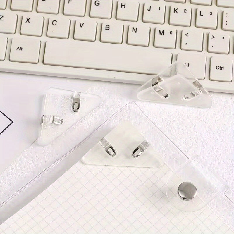 Acrylic Triangle Clip Set - Anti Roll Corner Clip for Office Documents