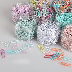 100pcs Colorful Paper Clips Office Stationery Set