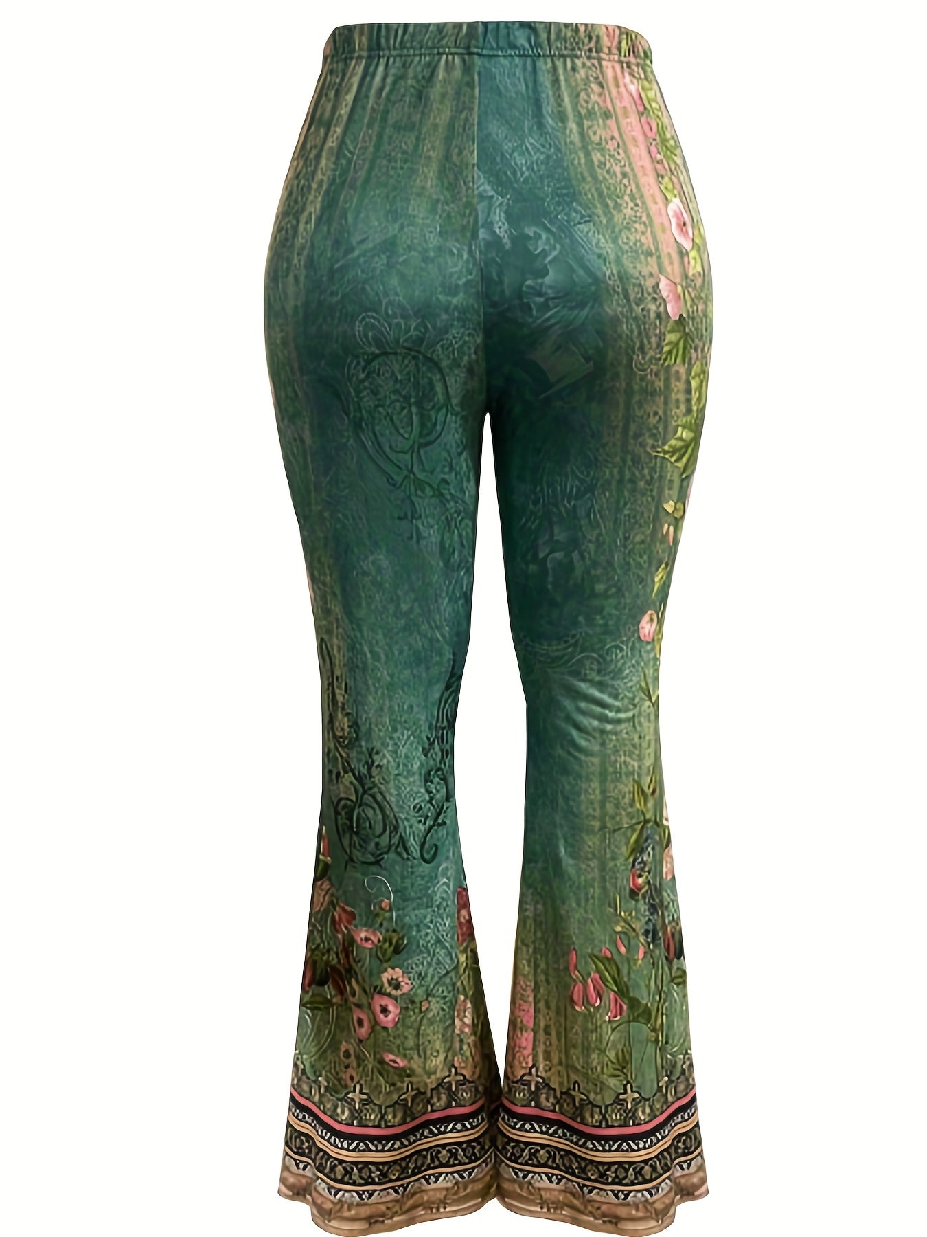 Floral Print High Rise Flared Pants