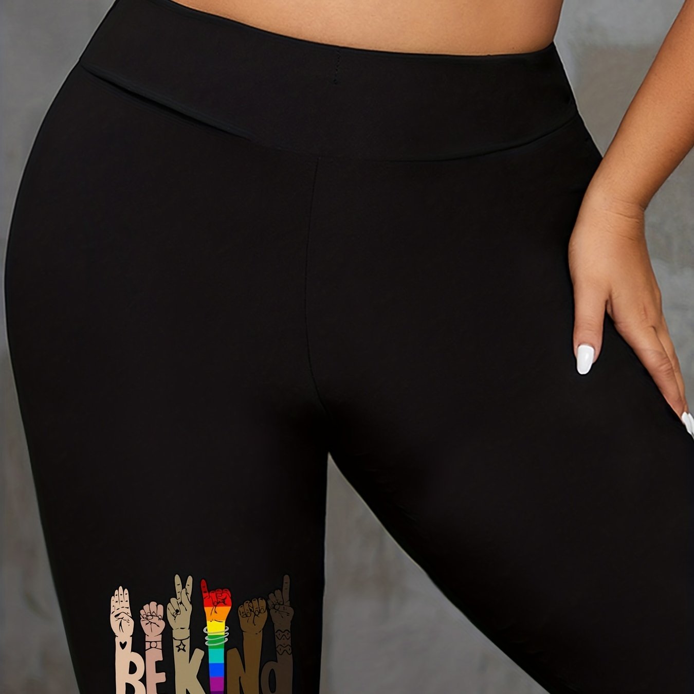 Women's Plus Graphic High Rise Fitness Shorts