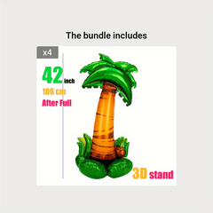42 Inch Stand Coconut Tree Aluminum Film Balloon Hawaiian Style Decoration