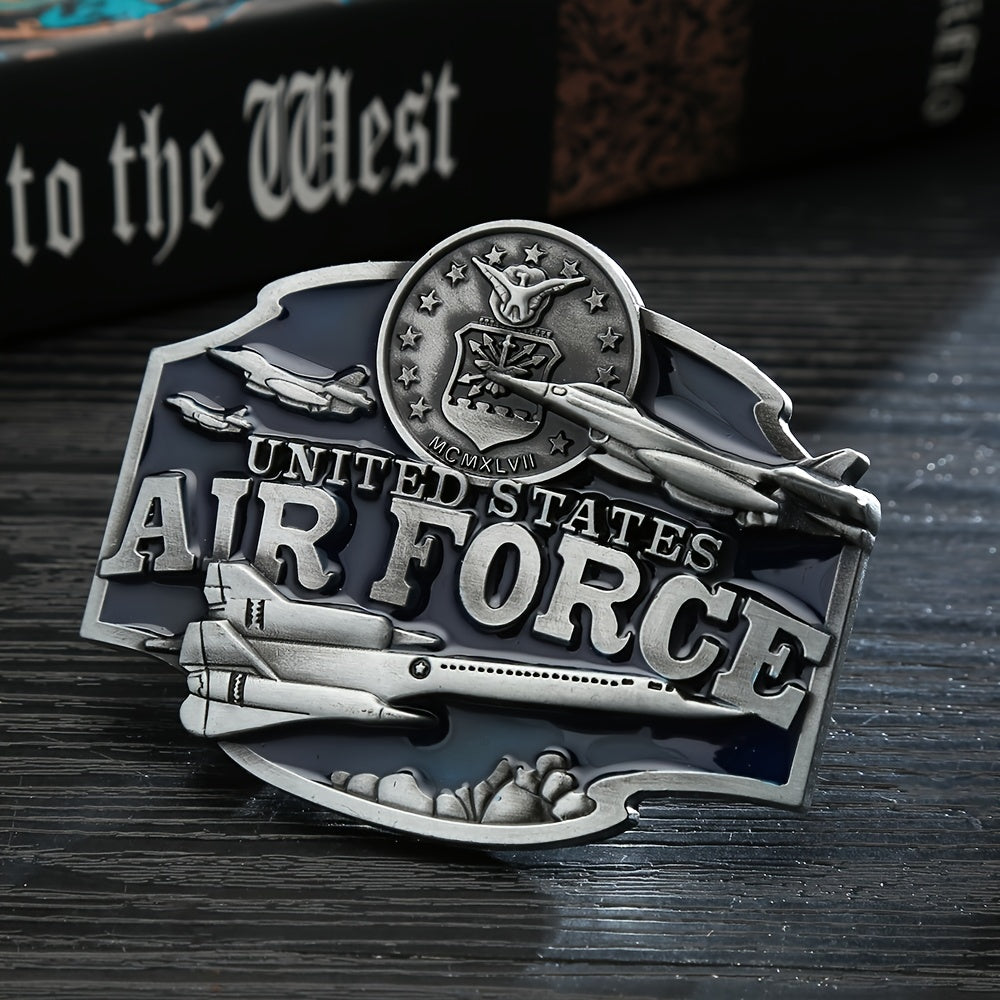 Letter Airplane Pattern Military Belt Buckle Western Cowboy Belt Buckle
