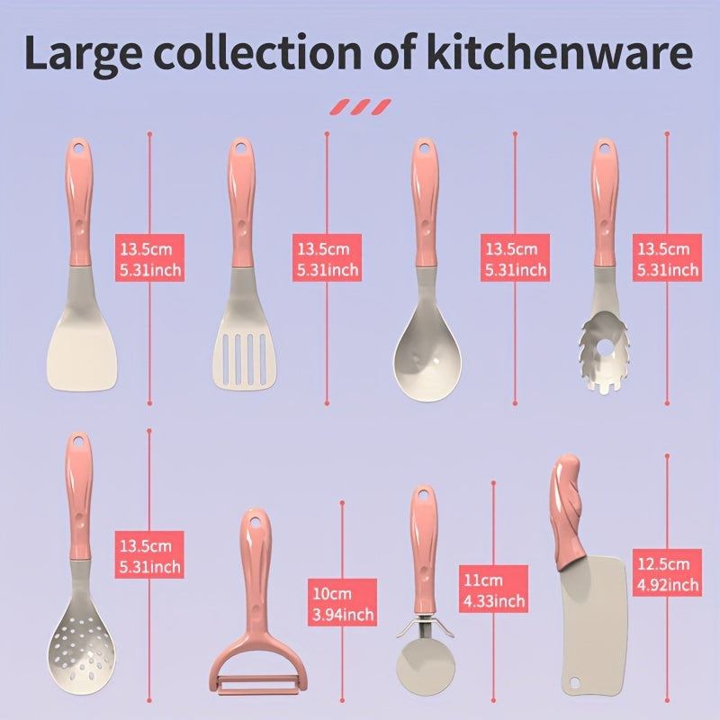 Girls Cooking Kitchen Toy Set with Realistic Kitchenware