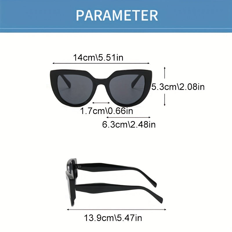 Men's Large Frame Cat Eye Sunglasses UV Resistant with Box