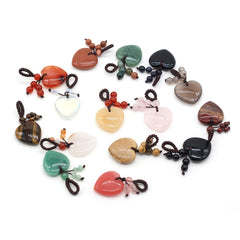 2pcs Heart Stone Keychain Purse Bag Charm Gift for Women Girls