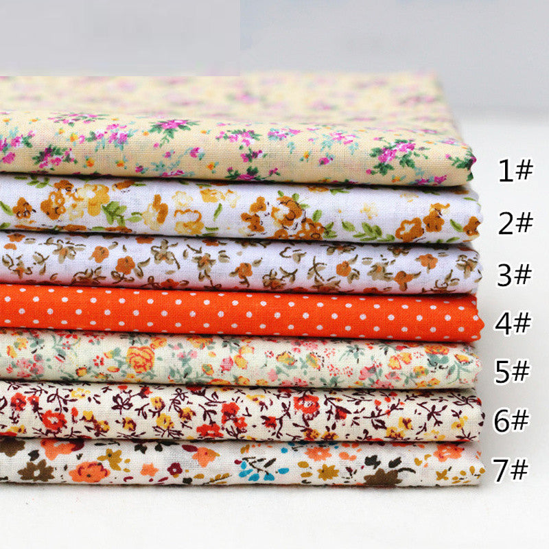 7pcs Small Cloth Set DIY Garden Floral Pure Cotton Dolls, Small Patchwork