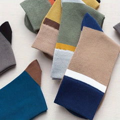 Colorblock Crew Socks Comfy & Breathable Mid Tube Women's Stockings