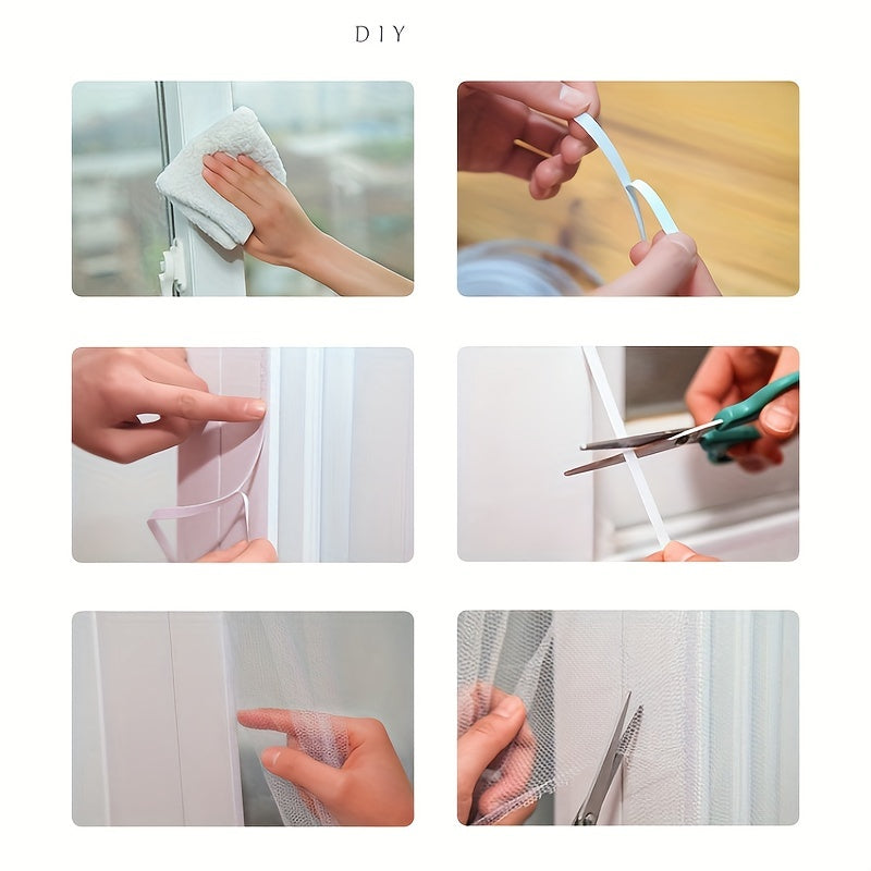 DIY Window Screen Netting Mesh Curtain 130X150cm, Hook & Tape, Multiple Windows
