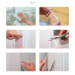 DIY Window Screen Netting Mesh Curtain 130X150cm, Hook & Tape, Multiple Windows