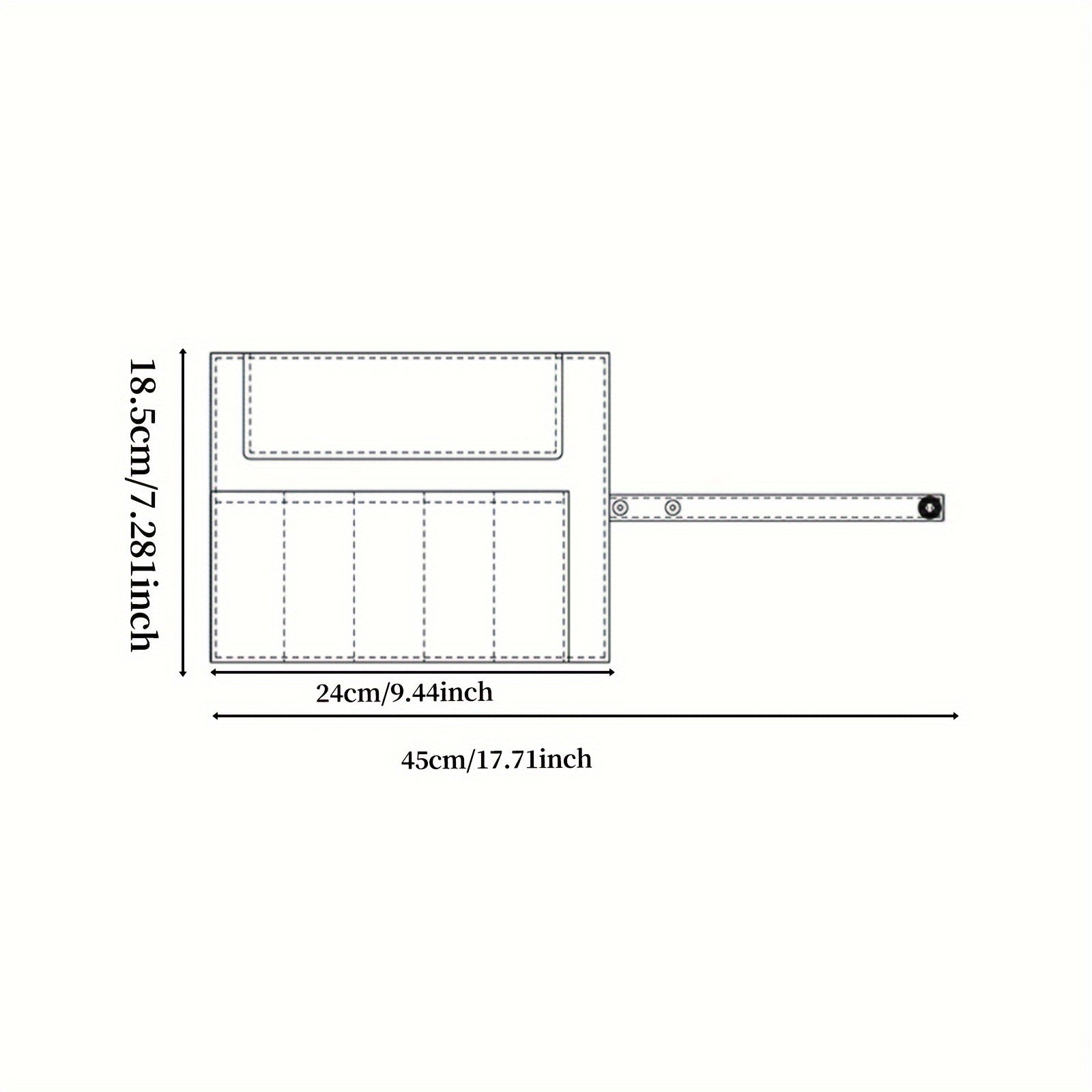 Snap Button Pen Curtain Roll Pen Bag Canvas Folding Stationery Bag