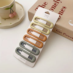 6pcs Solid Hair Clip Female Side Clip Bangs Clip Back Head Non slip Clip