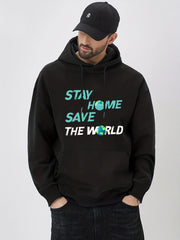 Stay Home Save The World Print Hoodie
