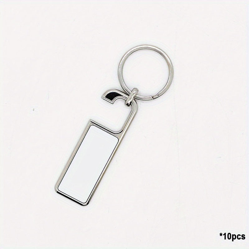 10pcs Sublimation Blank Metal Keychain Heat Transfer Printing Keychain Blanks