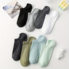 Breathable Lightweight Ankle Socks Women's Stockings - 8 Pairs Solid Socks