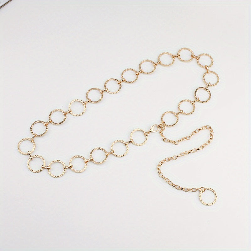 Round Hollow Waist Chain Metal Chain Belt Kpop Decoration Body Chain