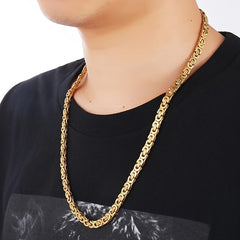 Stainless Steel Funky Flat Chain Necklace for Men