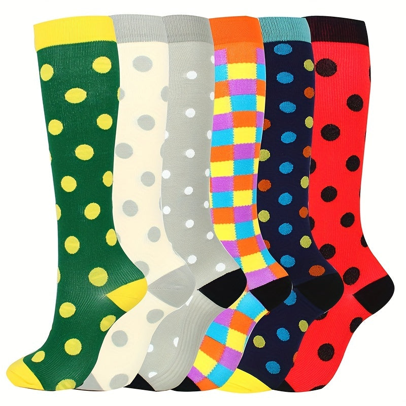 6 Pairs Sport Compression Stocking Running Hiking Socks For Men