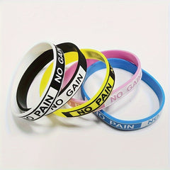 1pc No Pain No Gain Wristbands Motivational Silicone Bracelets