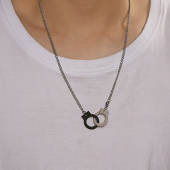 Funky Stainless Steel Handcuff Charm Necklace Men