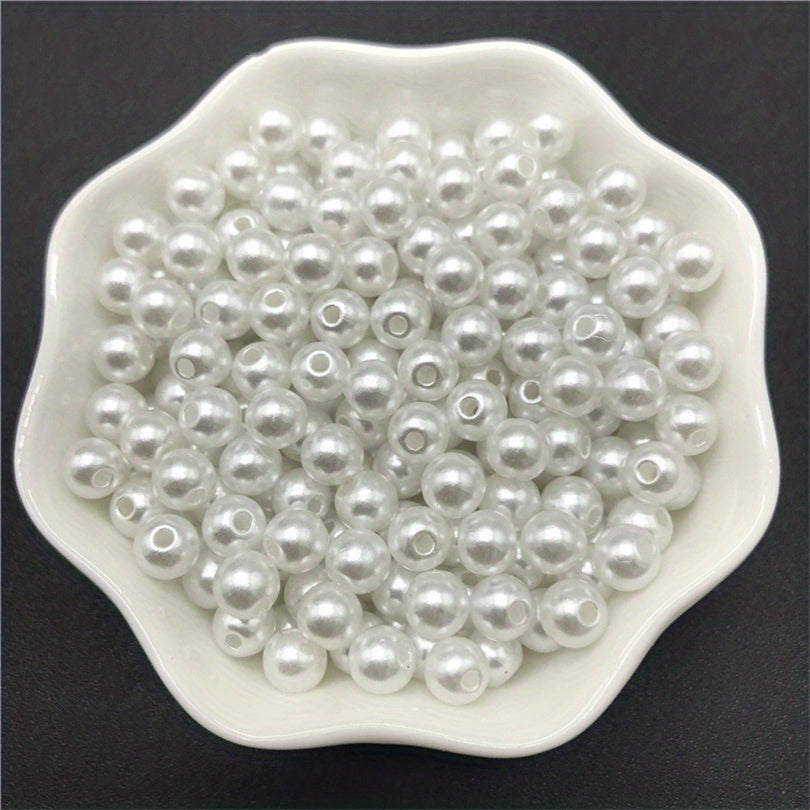 100pcs 6mm Colorful Pearls Acrylic Spacer Beads For Jewelry Making