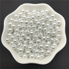 100pcs 6mm Colorful Pearls Acrylic Spacer Beads For Jewelry Making