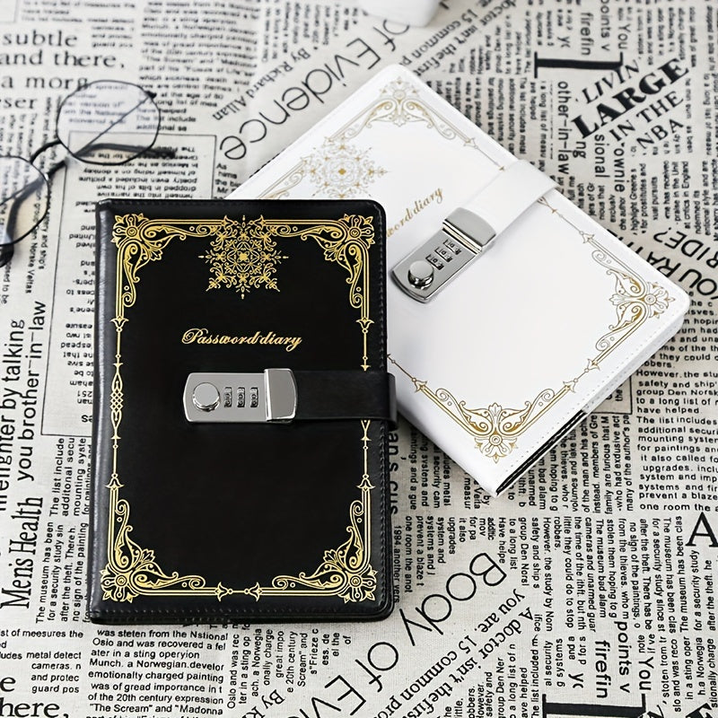 Lock Diary Canvas Notebook Son Notepad Student Retro Handbook