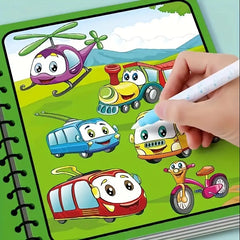 2pcs Water Painting Book Reusable Educational Activity Books and Pens