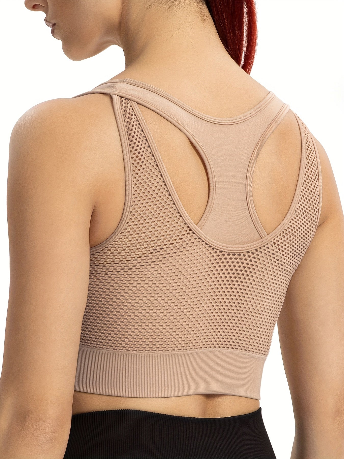 Solid Cut Out Sports Bra High Impact Workout Bra