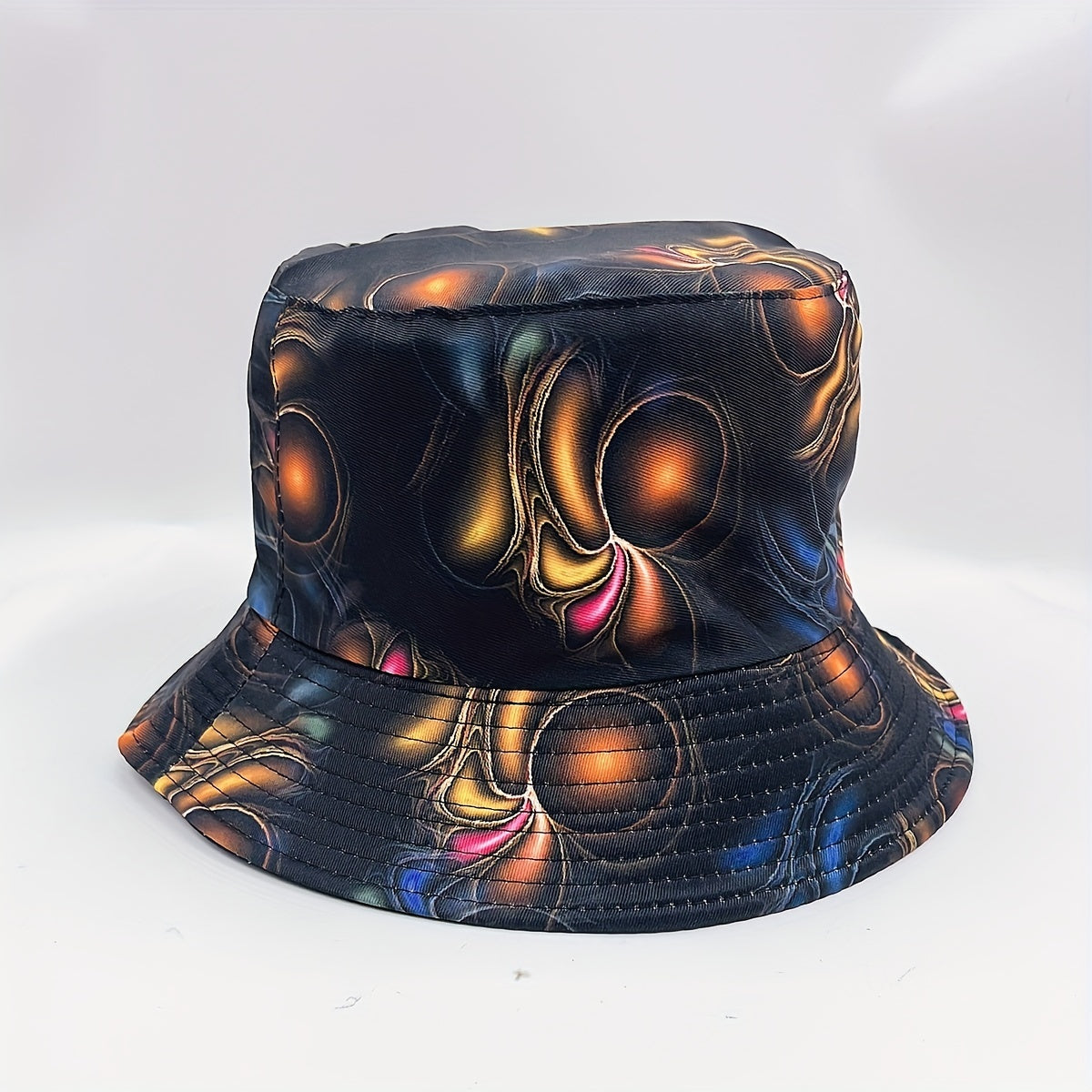 Geometric Tie Dye Print Bucket Hat Reversible Basin Hat
