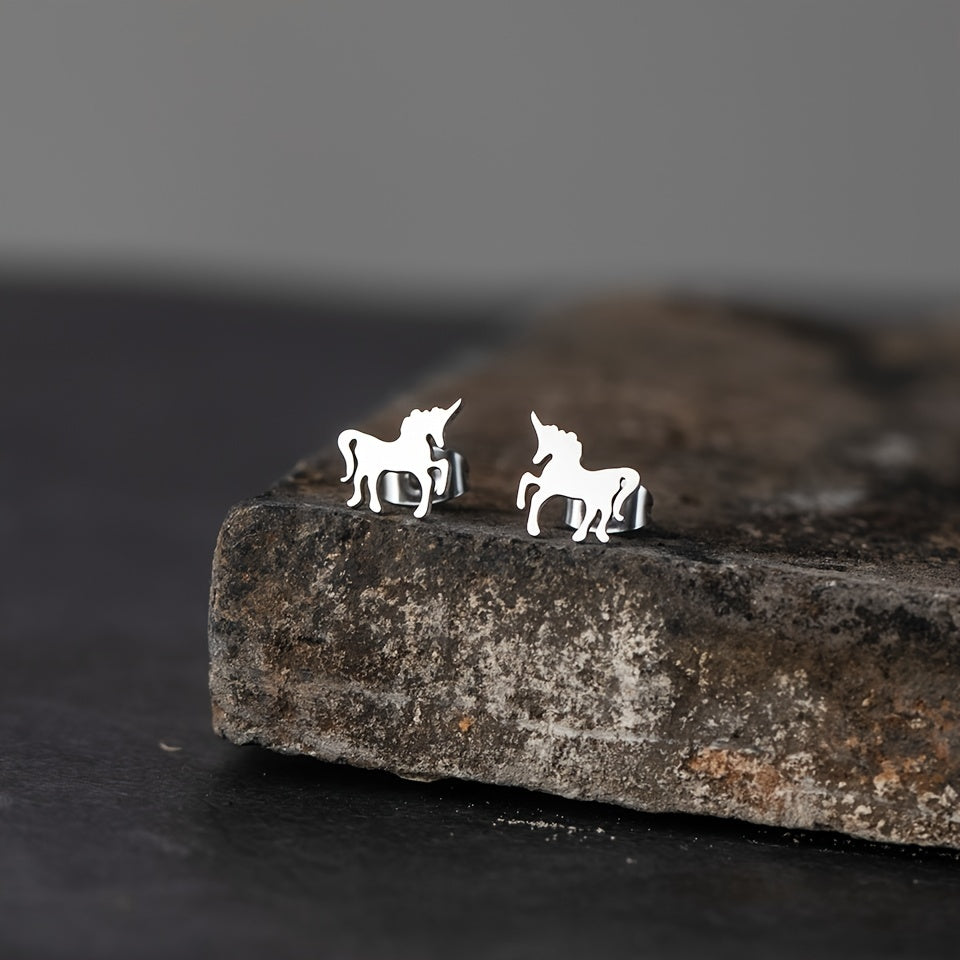 Unicorn Stainless Steel Stud Earrings Decor Gift