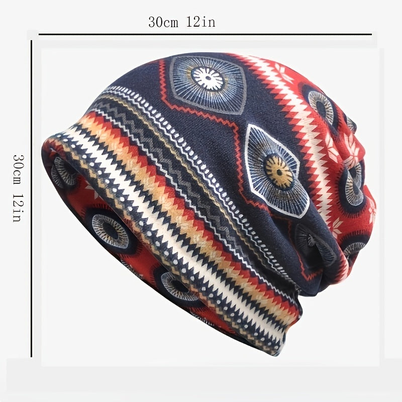 Ethnic Style Beanies Pullover Hat Winter Cap Casual Skull Hat