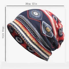 Ethnic Style Beanies Pullover Hat Winter Cap Casual Skull Hat