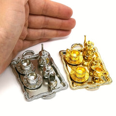 1:12 Dollhouse Furniture Metal Tea Cup Plate Set