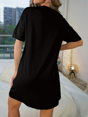 Casual Pajama Dress Short Sleeve Loose Sleepwear