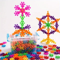 290pcs 3D Plum Blossom Building Blocks Snowflake Puzzle DIY Gift