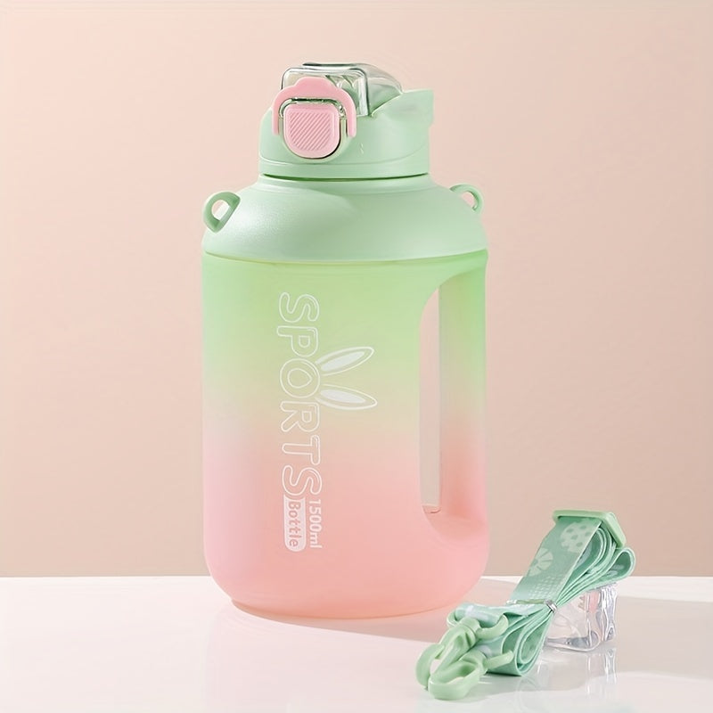 Gradient Water Bottle Straw Handle Portable Leakproof BPA Sports Cup