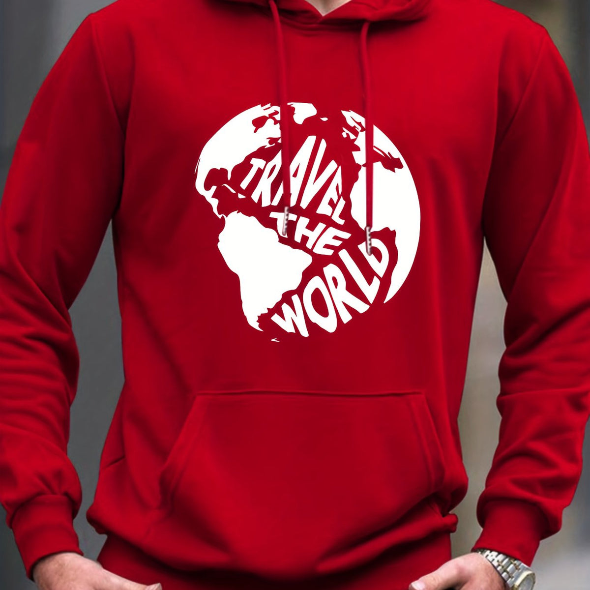 Travel The World Print Hoodie Hoodies For Men