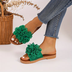 Women's Flat Slide Sandals Lightweight Slip On Shoes