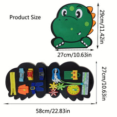 Dinosaur Busy Board Montessori Toys for Toddlers Boys Girls Travel Sensory Book
