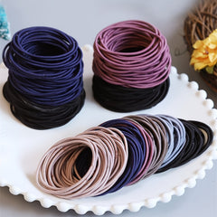 100pcs Multicolor Elastic Hair Ties Rubber Band Women Girls Hair Accessories