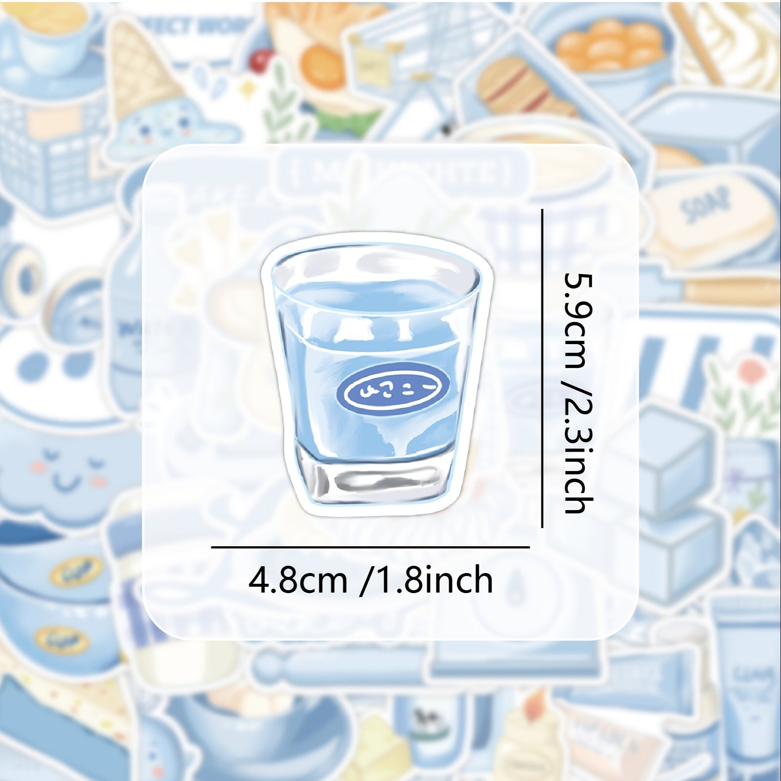 61pcs Fresh Creative Series Stickers DIY Waterproof Stickers