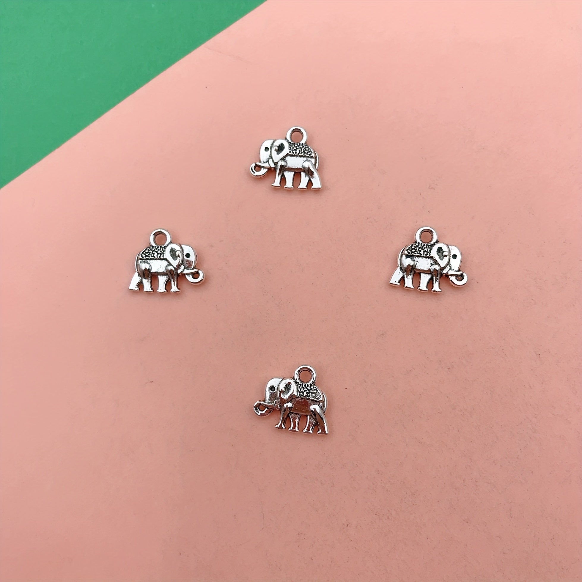 15pcs Elephant Pendant Charm for DIY Bracelets Necklaces Earrings