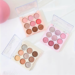 K'APEINE 9-18 Color Eyeshadow Palette Matte & Shimmery Finishes Brown Coral Pin