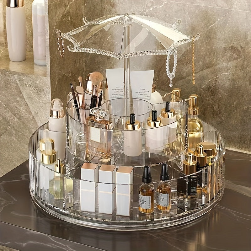 Adjustable 360-Degree Rotating Makeup Storage Display Case