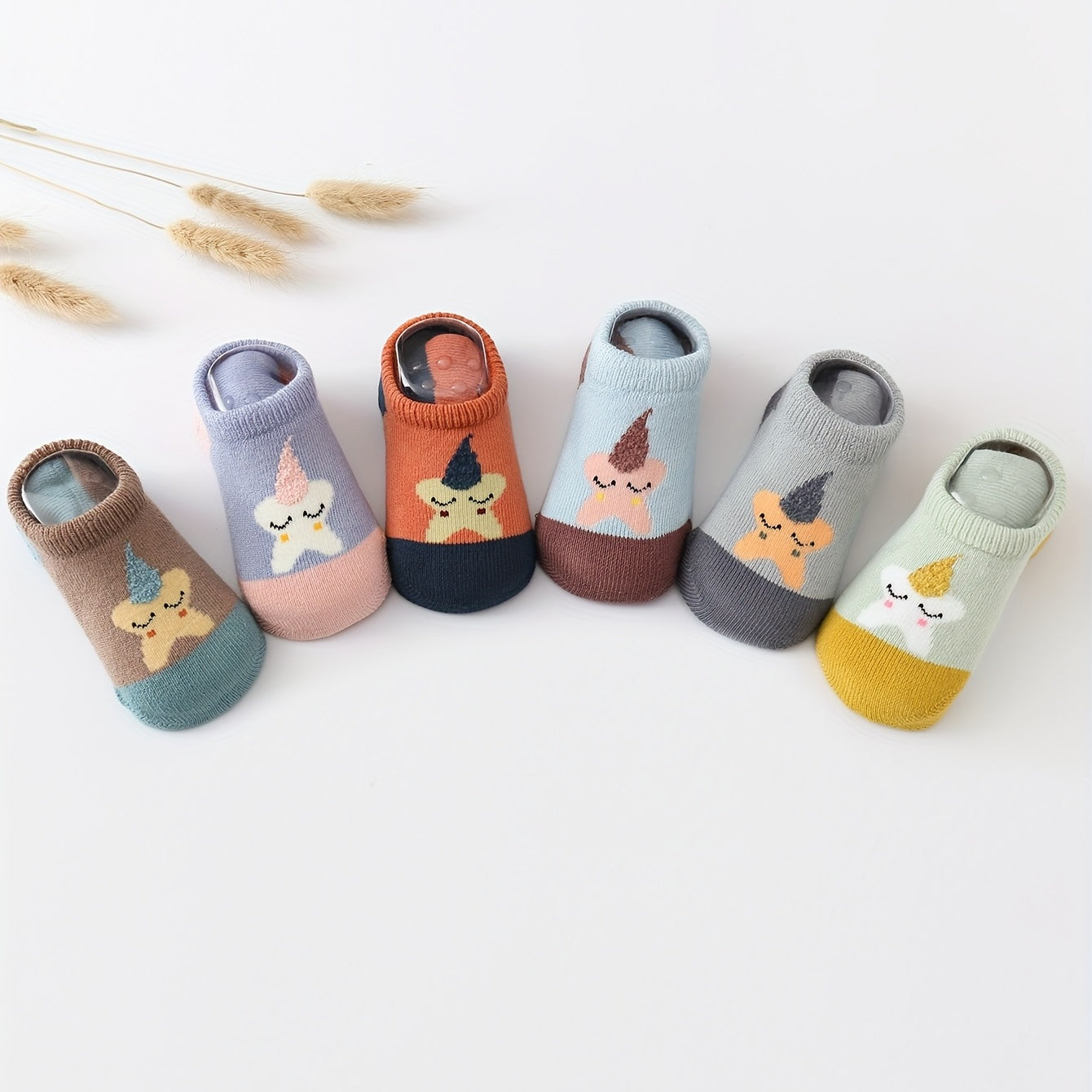 6 Pairs Baby Animal Floor Socks for Boys and Girls