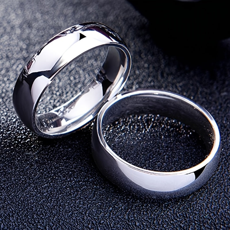 1pc 6MM Men's Ring Artificial Jewelry