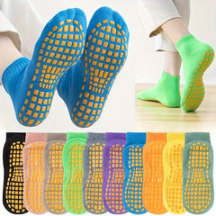 3 Pairs Anti-slip Trampoline Yoga Floor Socks Mid-tube Non-slip Socks